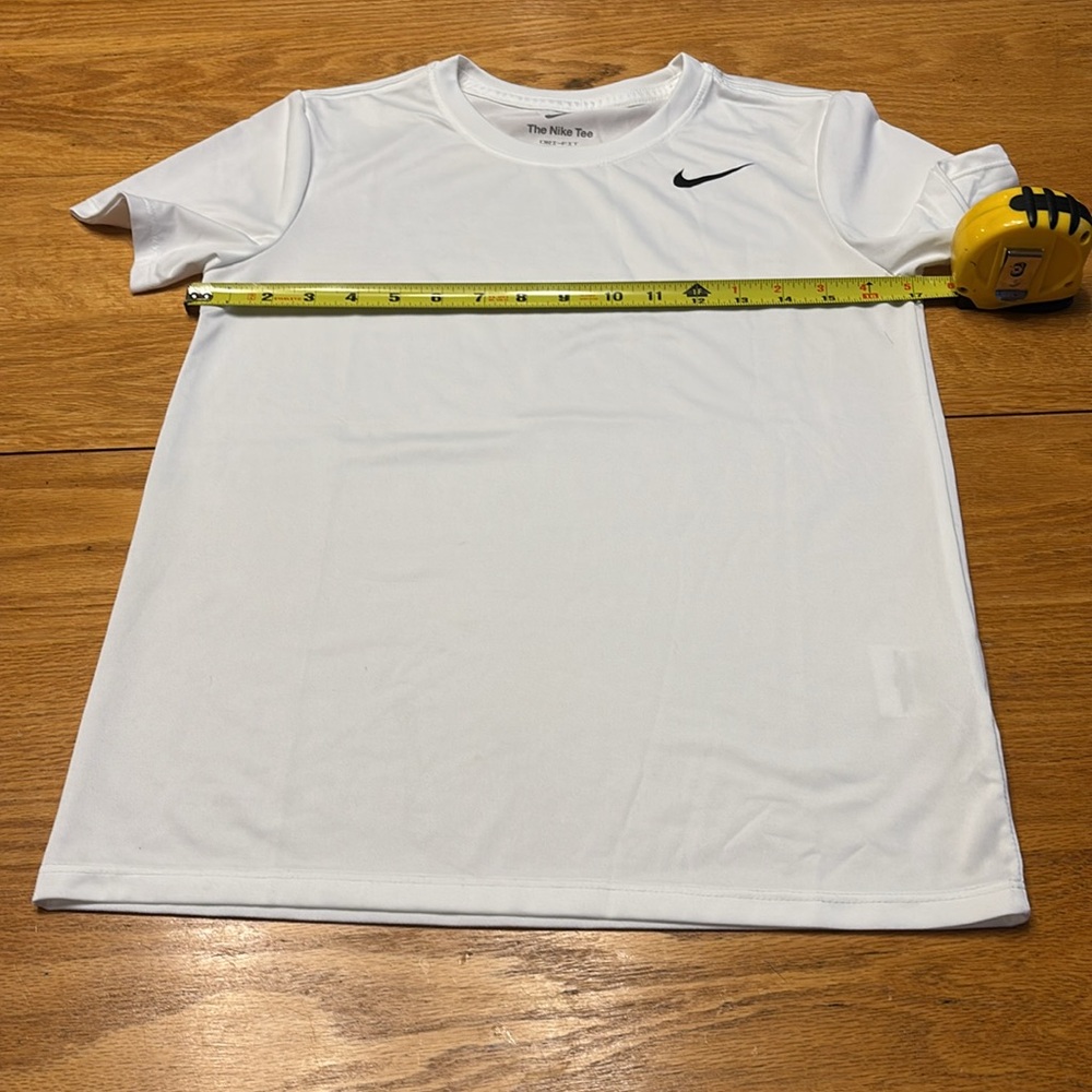 Two Nike Girls White shirts and Black Leggings Combo a short and long sleeve T. - Picture 8 of 14
